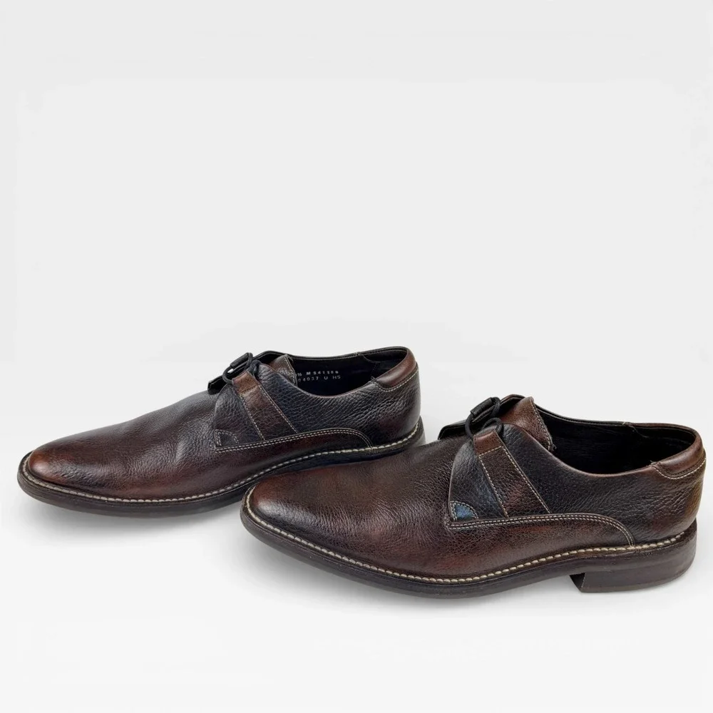 COLE HAAN Brogans‎ Derby Dress Shoes Pebble Grain Leather Brown Mens 10.5